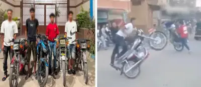 ضبط 4 شباب استعرضوا بدراجات نارية في حفل زفاف ببني سويف