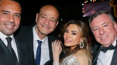بـ 520 ألف جنيه.. فستان زوجة عمرو أديب في حفل زفاف ابنة باسل سماقية