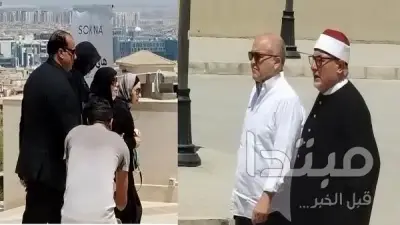 ميرفت أمين وحلمي عبدالباقي والشيخ خالد الجندي يصلون جنازة هاني شاكر بالشيخ زايد