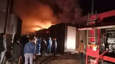 حريق هائل يلتهم مصنع قطن بالكامل في قرية القيصرية بالغربية