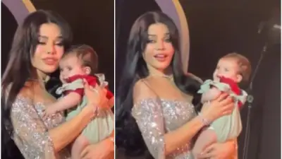 هيفاء وهبي تحمل طفلاً وتغني معه في حفلها بالقاهرة