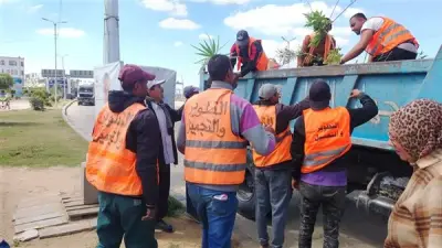 جهود مكثفة لتجميل مدخل القنطرة غرب بالإسماعيلية