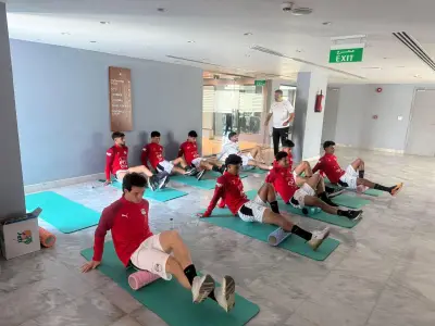 مران بدني صباحي لمنتخب الشباب استعدادًا لتصفيات كأس أفريقيا