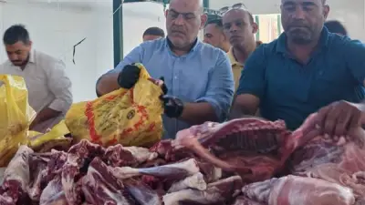 ضبط طن لحوم مذبوحة خارج المجازر داخل مزرعة بالعبور