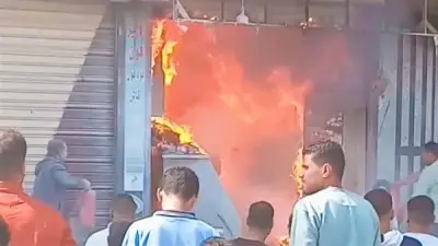 حريق يلتهم سوبر ماركت بالغربية دون إصابات وماس كهربائي السبب