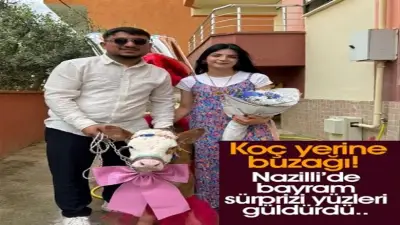 شاب تركي يهدي خطيبته عجلا مزينا في عيد الأضحى ويثير دهشة السكان