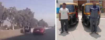 القبض على سائقي توك توك تسببا في إحداث تلفيات بسيارة ملاكي بالإسماعيلية