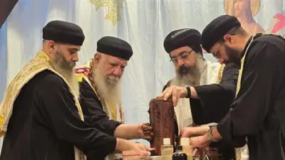 تطييب رفات القديس مار يوحنا الحبيب بالمنصورة وعيد تكريس الكنيسة