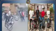 ضبط 4 أشخاص قاموا بحركات استعراضية بالدراجات النارية في بني سويف