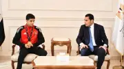 وزير الرياضة يستقبل البطل عبد الله حسونة بعد ذهبية أفريقيا للمصارعة