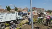تحويل بؤرة نباشين إلى مساحة خضراء في ميت غمر بالدقهلية