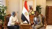 وزيرة التنمية المحلية تتابع ملفات الخدمات والمشروعات مع محافظ الوادي الجديد