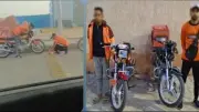 ضبط عاملي دليفري لإتلاف مطب صناعي والسير عكس الاتجاه بحدائق أكتوبر