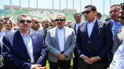 وزيرا التخطيط والرياضة ومحافظ بورسعيد يتفقدون استاد المصري الجديد