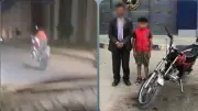 طفل يقود دراجة نارية ويستعرض بحياته في الشرقية