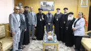 حنان مجدي تستقبل أسقف الوادي الجديد للتهنئة بعيد الأضحى