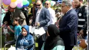رئيس جامعة المنصورة ومحافظ الدقهلية يحتفلان مع أطفال مستشفى الأطفال بعيد الأضحى