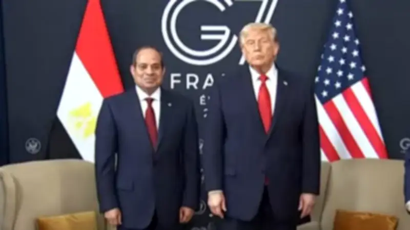 الرئيس السيسي وترامب يلتقيان في فرنسا ويؤكدان متانة العلاقات المصرية الأمريكية