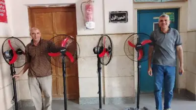فاعل خير يتبرع بـ 10 مراوح لقاعات الامتحانات بآداب بني سويف