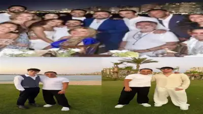أبناء أحمد السعدني يخطفون الأضواء في حفل زفاف والدهم على ميرنا الهلباوي
