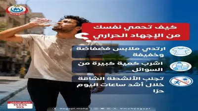 مع ارتفاع الحرارة.. الصحة توجه نصائح للمواطنين لمواجهة الإجهاد الحراري