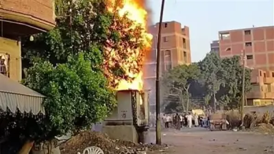 انتداب المعمل الجنائي لمعاينة حريق محول كهرباء في طوخ
