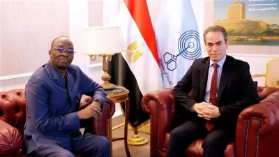 المسلماني يستقبل رئيس اتحاد التلفزة الأفريقي ويبحثان التعاون الإعلامي