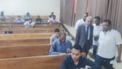 متابعة امتحانات معهد البحوث الإفريقية بجامعة أسوان واطمئنان على سيرها