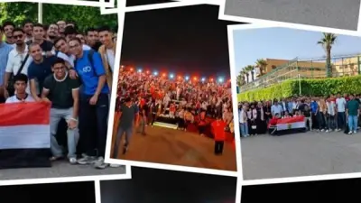 طلاب جامعتي القاهرة والأهلية يحتفون بتعادل المنتخب مع بلجيكا بطريقة مميزة