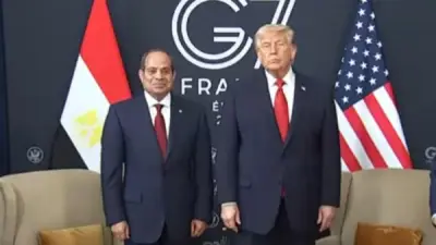 الرئيس السيسي وترامب يلتقيان في فرنسا ويؤكدان متانة العلاقات المصرية الأمريكية