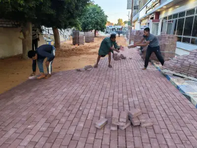 محافظ الجيزة يعلن بدء تركيب بلاط الإنترلوك بشوارع الواحات البحرية