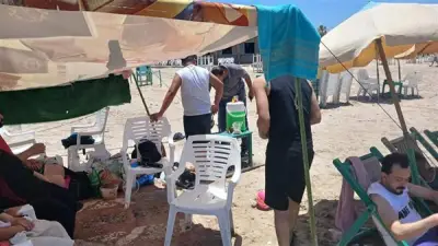 حملة مكبرة لإزالة المخالفات بشاطئ رأس البر وإزالة خيمة مخالفة