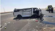 إصابة 7 أشخاص في حادث انقلاب ميكروباص على طريق القاهرة الفيوم