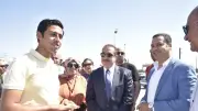 محافظ بورسعيد يتفقد المنطقة المحيطة بكوبري النصر العائم الجديد قبل افتتاحه