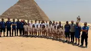 منتخب تونس للكرة النسائية يزور الأهرامات ويشيد بحفاوة الاستقبال في مصر