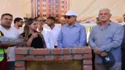 محافظ المنيا يضع حجر أساس مشروع عمارات النخيل السكني بأرض الروبة في مطاي