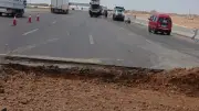 إصلاح هبوط أرضي بالطريق الدولي الساحلي بين مطروح والإسكندرية