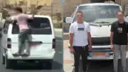 القبض على سائق ميكروباص لسماحه لشخص بالتعلق بالباب الخلفي بالقاهرة