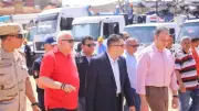 محافظ دمياط يتفقد اصطفاف معدات النظافة والطوارئ لرفع الجاهزية