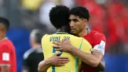 لقطة مميزة بين حكيمي ونيمار عقب تعادل المغرب والبرازيل في كأس العالم 2026