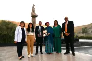 رانية المشاط وغادة والي تزوران المتحف المصري الكبير مع وفد الأمم المتحدة