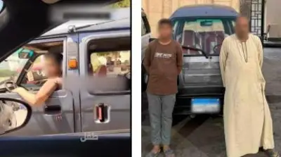 ضبط طفل يقود سيارة بالجيزة ووالده: كنت أشعر بالإعياء
