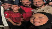 دعاء فاروق تحتفل بتخرج ابنها بتيشرت المنتخب وتدعم مصر في كأس العالم