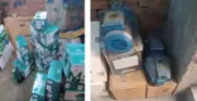 ضبط مصنع غير مرخص لتجميع مواتير المياه المغشوشة بالجيزة